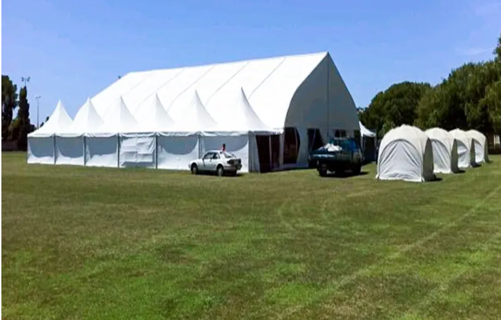 Barraca de alumínio para eventos e festas, estrutura de alumínio, telhado grande, tenda de casamento para 200, 300, 500 e 1000 pessoas