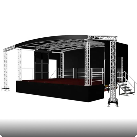 Rápido exterior instale o sistema personalizado da fase do fardo do telhado com a plataforma móvel da fase para o concerto do evento