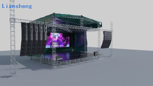 Treliça de alumínio para eventos, sistema de treliça curvo, plataforma de palco para concerto ao ar livre, luzes sepaker, exibições de treliça