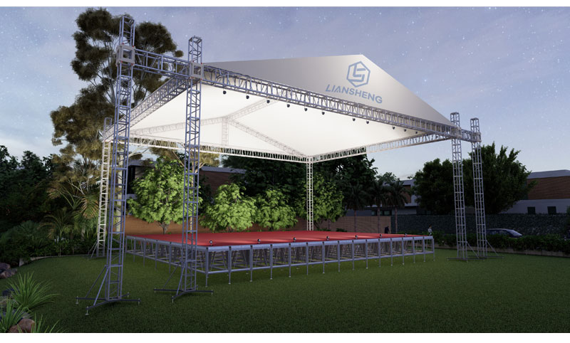 Treliça de alto-falante de som exibe plataforma de palco ao ar livre Treliça de iluminação de alumínio Sistema de treliça de telhado triangular para eventos