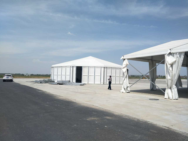 Estrutura de liga de alumínio para aplicação externa, depósito de exposição, evento, festa, casamento, parede de vidro transparente, barraca de alumínio