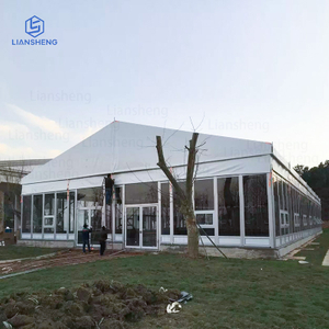 Venda quente barraca de alumínio ao ar livre à prova d'água à prova de vento tenda personalizada arco superior parede de vidro exposição barraca de negócios