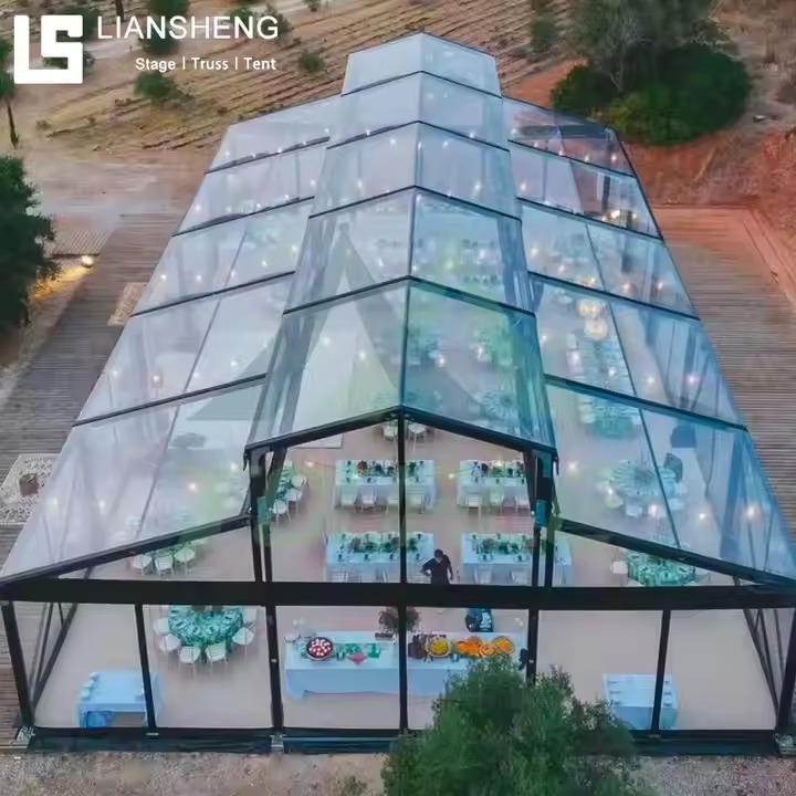 Nova chegada moldura preta tendas de casamento átrio evento estrutura marquee com estrutura de parede de vidro tenda para festas eventos