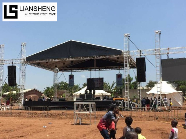 palco de concerto de evento de treliça de parafuso de liga de alumínio de telhado plano de 8 * 6 * 6m