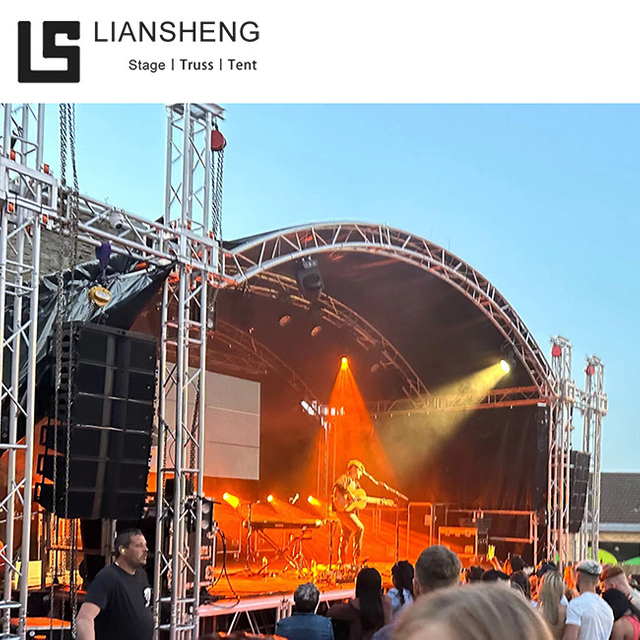 Tenda de alumínio para eventos ao ar livre, palco de concerto, plataforma riser, suporte, exibição de treliça, palco de telhado