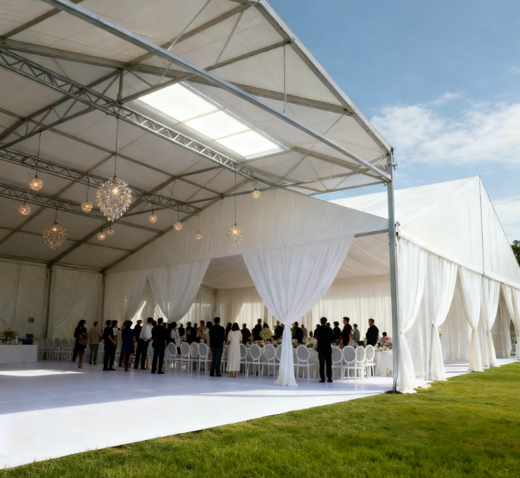 [Série Cloud Hall] Tenda de casamento exclusiva de 20 × 50 m - usando luz suave como pincel para tecer um romance imperturbável