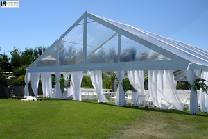 Barraca transparente de pvc com moldura preta, liga de alumínio, tenda para festa de casamento, para 100 a 500 pessoas, eventos ao ar livre