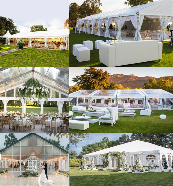Tenda com estrutura de alumínio de alta qualidade para tendas de casamento, recepção, armazém de igreja, tenda para festas