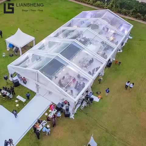 Barraca exterior transparente clara do evento da barraca da festa de casamento da liga de alumínio do dossel