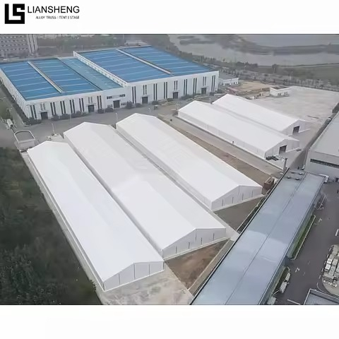 Preço de venda inteiro de fábrica Barraca de armazenamento de armazém industrial pesado barato de grande extensão com estrutura de estrutura de alumínio em tecido de PVC