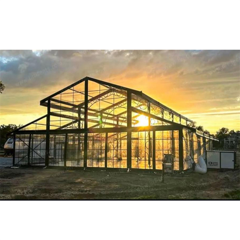 Tenda luxuosa de átrio com estrutura preta em liga de alumínio para exposições, casamentos e eventos