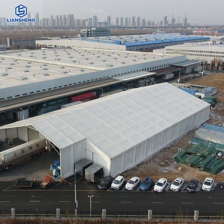  Fabricante de barraca de armazém com estrutura de alumínio para exterior grande barraca de armazenamento industrial à prova d'água para venda