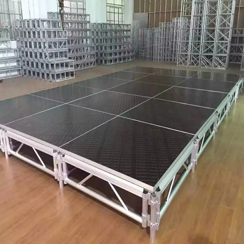 Conjunto de alumínio Spigot Truss Plataforma de palco de alumínio móvel Palco acrílico para casamento de eventos