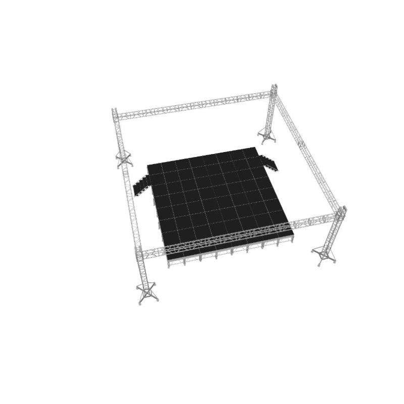 O sistema de alumínio superior liso da fase do fardo do projeto livre personalizou a fase exterior do evento do concerto do projeto