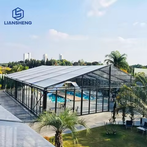Barraca de casamento transparente panorâmica de 30m×60m | Sob a cúpula, o amor e a luz das estrelas coexistem —— Espaço de arte sem colunas de 1800㎡, criando um casamento inesquecível no nível do salão para toda a vida