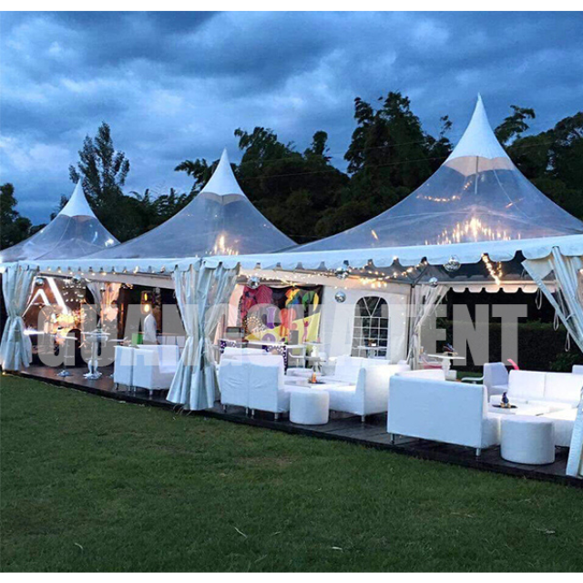 Fabricante de tenda de pagode de casamento de luxo em liga de alumínio para venda fornecedor de tenda para festas de eventos