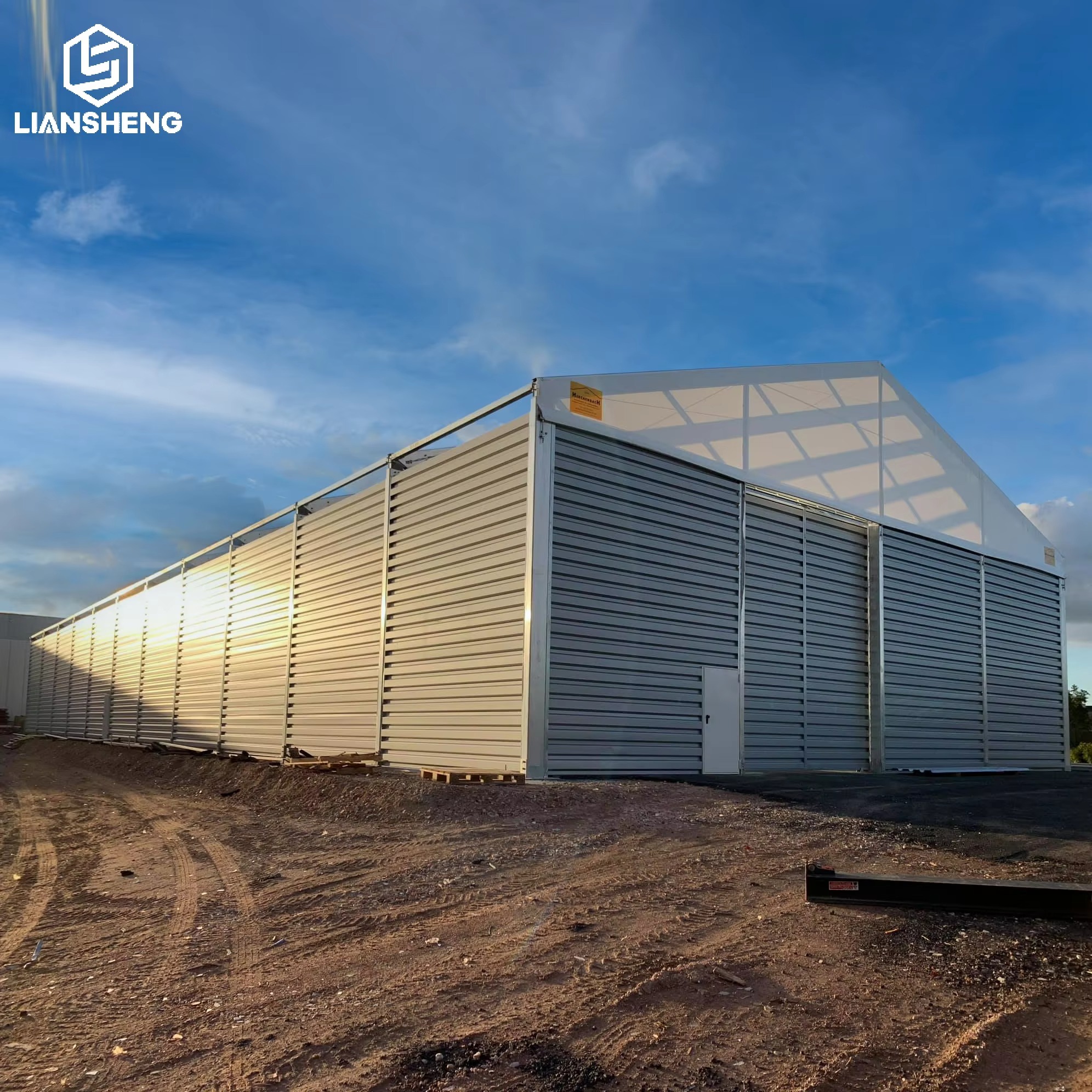 Preço de venda inteiro de fábrica Barraca de armazenamento de armazém industrial pesado barato de grande extensão com estrutura de estrutura de alumínio em tecido de PVC