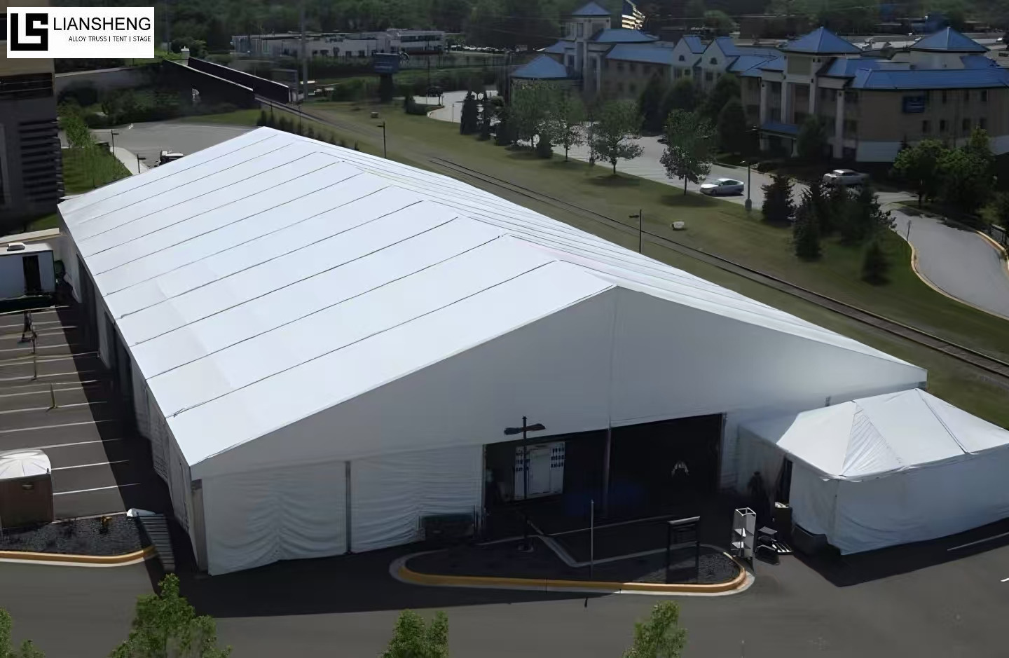 Tenda industrial de alumínio de alta qualidade, preço de fábrica, armazém, tenda de armazenamento grande em PVC