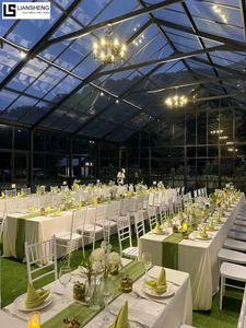 Tenda Transparente com Telhado e Parede de Vidro – Estrutura de Luxo Transparente para Eventos