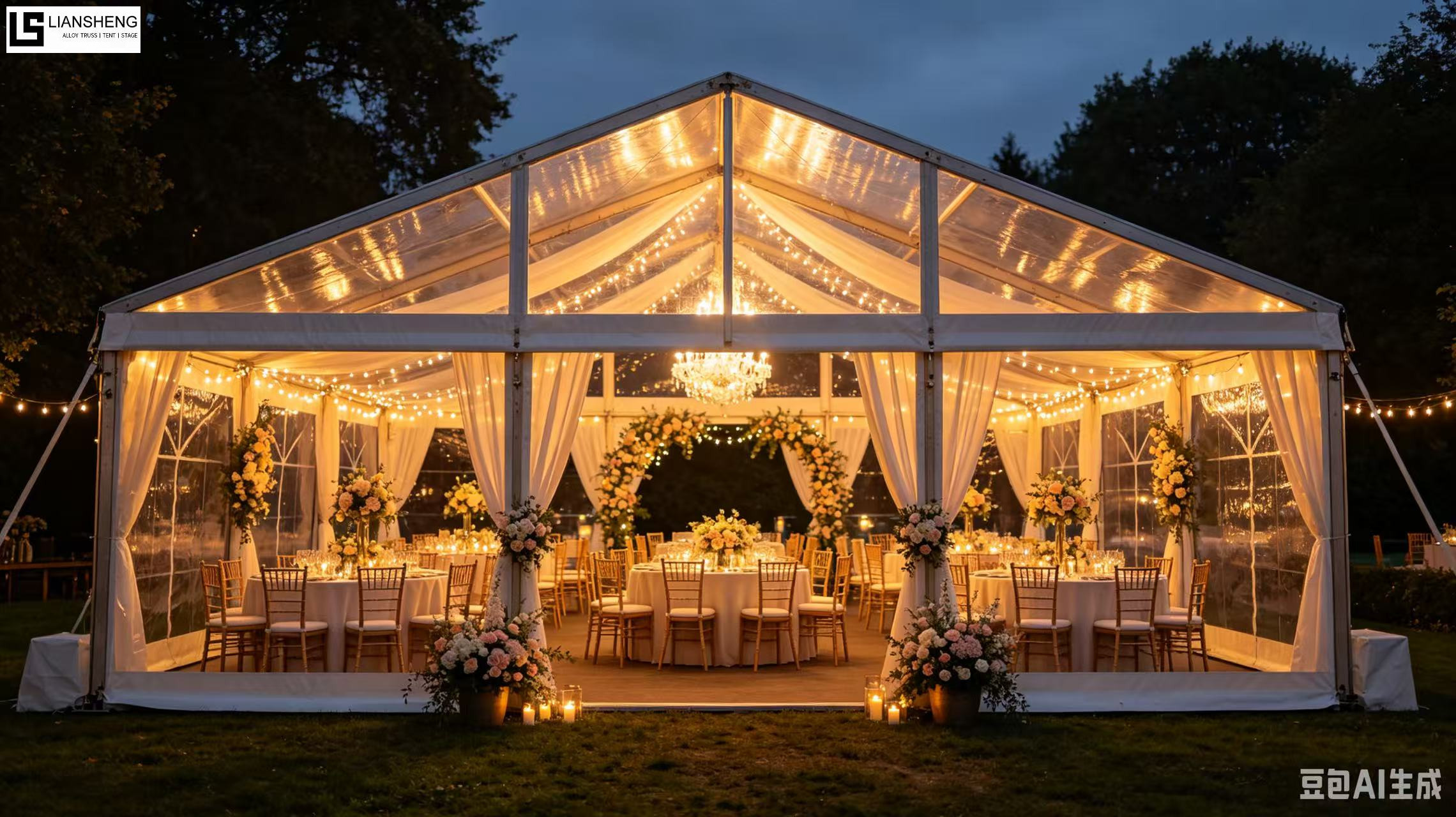 Tenda Transparente – Estrutura Transparente Elegante para Eventos de Luxo
