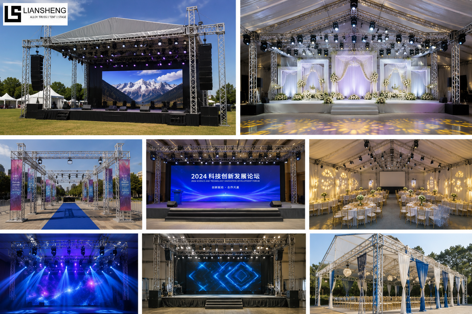 Treliça pequena de alumínio – compacta, forte e perfeita para configuração de eventos profissionais