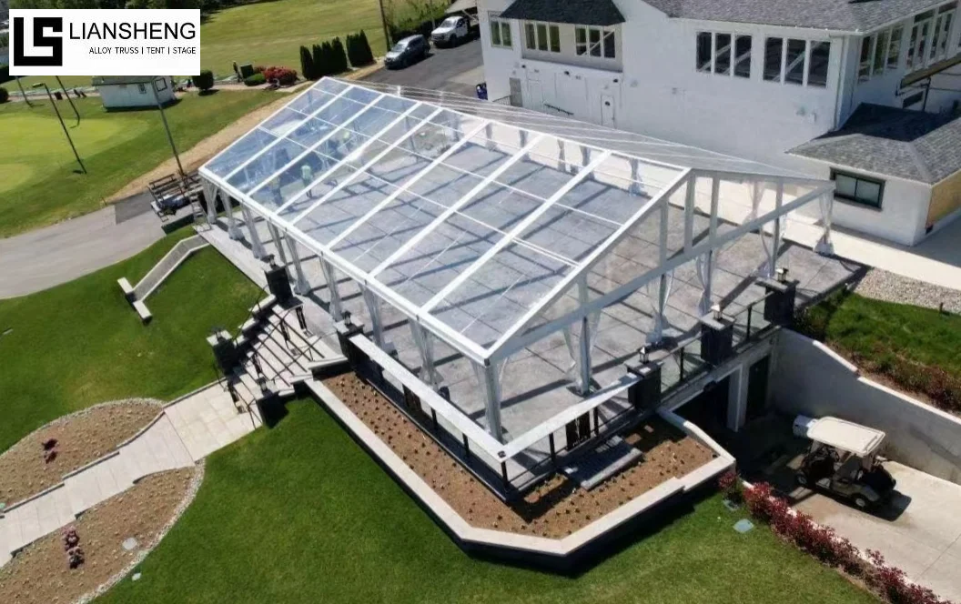 Tenda Transparente com Telhado e Parede de Vidro – Estrutura de Luxo Transparente para Eventos