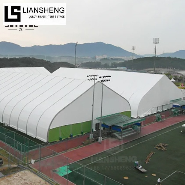 Tenda em formato de pêssego - Tenda de eventos com estrutura de alumínio com telhado curvo para casamentos e eventos
