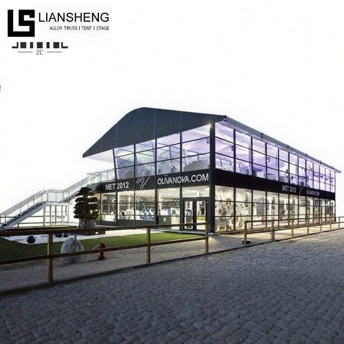 Tenda de dois andares – Tenda para eventos de dois andares com estrutura de alumínio