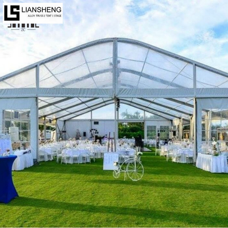 Tenda com telhado curvo – Tenda para eventos com estrutura de alumínio